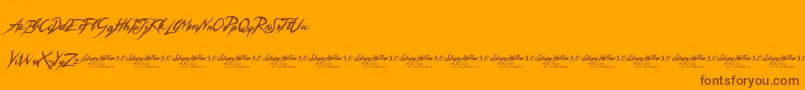 Шрифт SleepyHollow3.0 – коричневые шрифты на оранжевом фоне