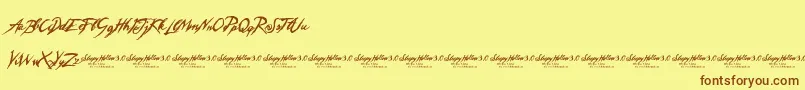 SleepyHollow3.0 Font – Brown Fonts on Yellow Background