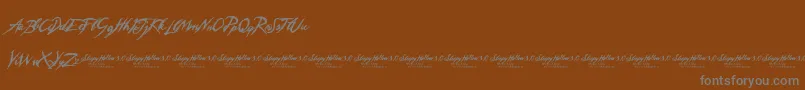 SleepyHollow3.0-Schriftart – Graue Schriften auf braunem Hintergrund