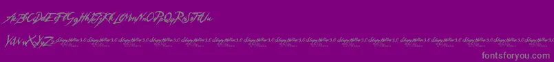 SleepyHollow3.0-Schriftart – Graue Schriften auf violettem Hintergrund