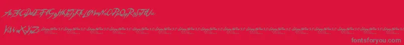 SleepyHollow3.0-Schriftart – Graue Schriften auf rotem Hintergrund