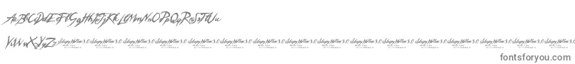 SleepyHollow3.0-Schriftart – Graue Schriften auf weißem Hintergrund