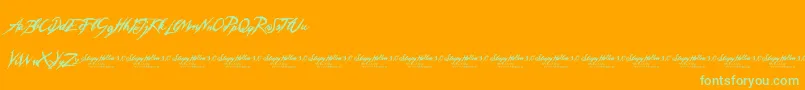 SleepyHollow3.0 Font – Green Fonts on Orange Background