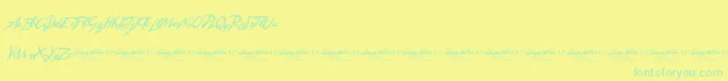SleepyHollow3.0-fontti – vihreät fontit keltaisella taustalla