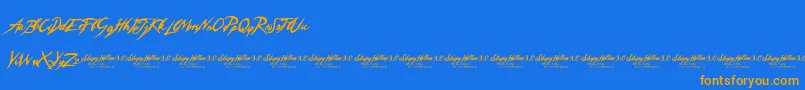 SleepyHollow3.0 Font – Orange Fonts on Blue Background