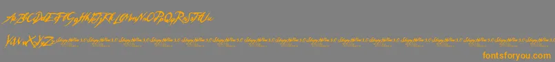SleepyHollow3.0-Schriftart – Orangefarbene Schriften auf grauem Hintergrund