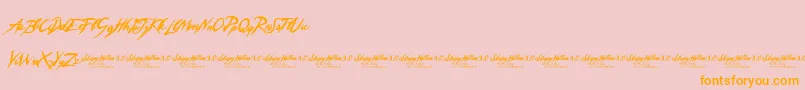 Шрифт SleepyHollow3.0 – оранжевые шрифты на розовом фоне