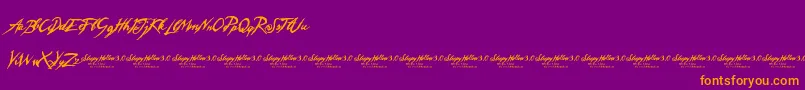 SleepyHollow3.0-fontti – oranssit fontit violetilla taustalla
