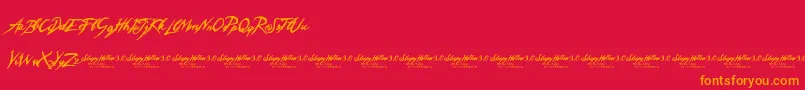 Czcionka SleepyHollow3.0 – pomarańczowe czcionki na czerwonym tle