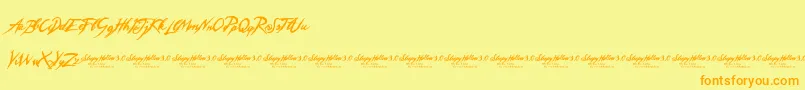 SleepyHollow3.0-fontti – oranssit fontit keltaisella taustalla