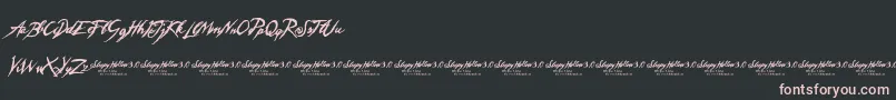 SleepyHollow3.0-fontti – vaaleanpunaiset fontit mustalla taustalla