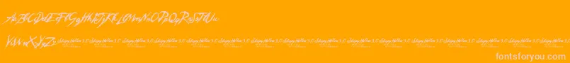 SleepyHollow3.0-fontti – vaaleanpunaiset fontit oranssilla taustalla