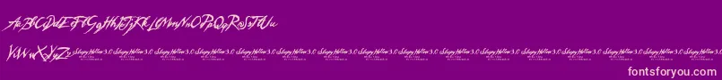 SleepyHollow3.0-fontti – vaaleanpunaiset fontit violetilla taustalla