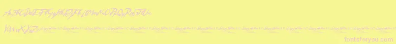 フォントSleepyHollow3.0 – ピンクのフォント、黄色の背景