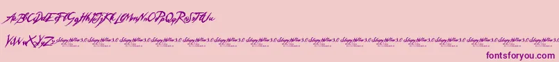 SleepyHollow3.0-Schriftart – Violette Schriften auf rosa Hintergrund