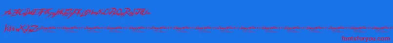 フォントSleepyHollow3.0 – 赤い文字の青い背景