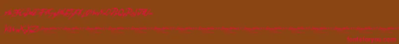 フォントSleepyHollow3.0 – 赤い文字が茶色の背景にあります。