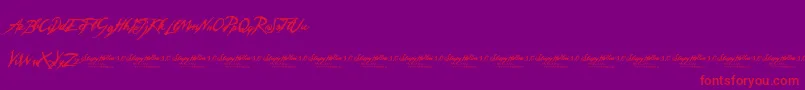 SleepyHollow3.0-Schriftart – Rote Schriften auf violettem Hintergrund