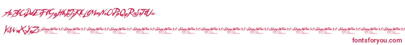 SleepyHollow3.0 Font – Red Fonts on White Background