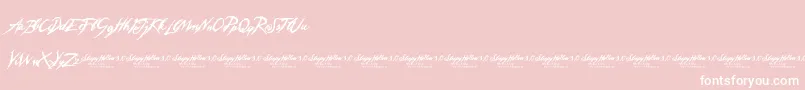 Czcionka SleepyHollow3.0 – białe czcionki na różowym tle
