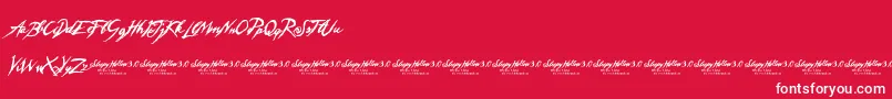 SleepyHollow3.0-fontti – valkoiset fontit punaisella taustalla