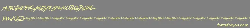 SleepyHollow3.0-Schriftart – Gelbe Schriften auf grauem Hintergrund