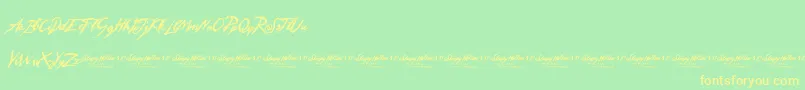 SleepyHollow3.0-Schriftart – Gelbe Schriften auf grünem Hintergrund