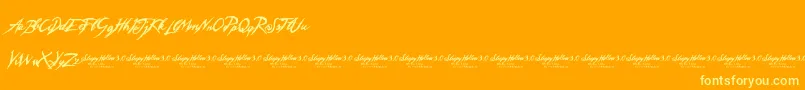 Czcionka SleepyHollow3.0 – żółte czcionki na pomarańczowym tle