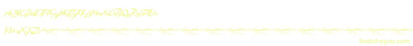 Czcionka SleepyHollow3.0 – żółte czcionki na białym tle