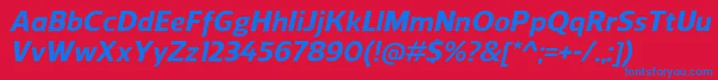 ReganExtrabolditalic Font – Blue Fonts on Red Background