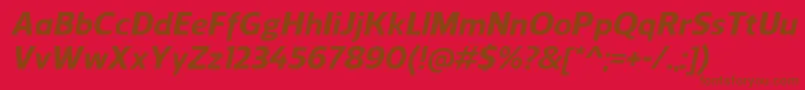 Police ReganExtrabolditalic – polices brunes sur fond rouge