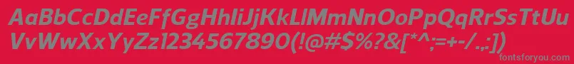 ReganExtrabolditalic Font – Gray Fonts on Red Background