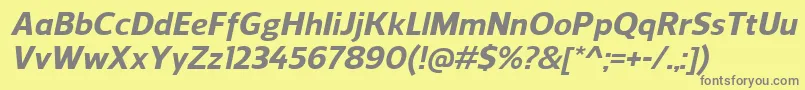 ReganExtrabolditalic-Schriftart – Graue Schriften auf gelbem Hintergrund
