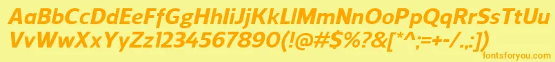 ReganExtrabolditalic Font – Orange Fonts on Yellow Background