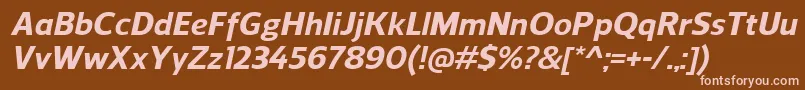 ReganExtrabolditalic-fontti – vaaleanpunaiset fontit ruskealla taustalla