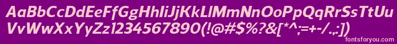 ReganExtrabolditalic Font – Pink Fonts on Purple Background