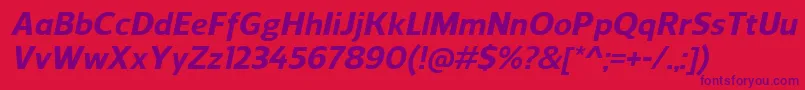 ReganExtrabolditalic Font – Purple Fonts on Red Background