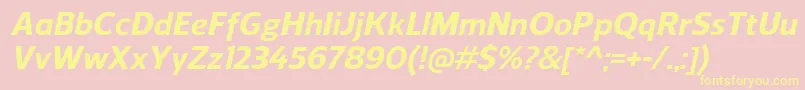 ReganExtrabolditalic Font – Yellow Fonts on Pink Background