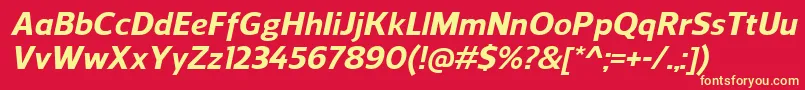 ReganExtrabolditalic-Schriftart – Gelbe Schriften auf rotem Hintergrund