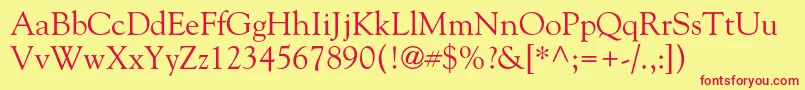 Goudystd Font – Red Fonts on Yellow Background