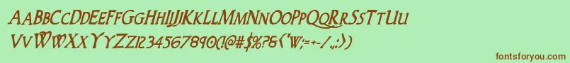 Woodgodboldcondital Font – Brown Fonts on Green Background