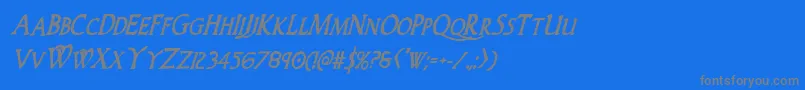 Woodgodboldcondital Font – Gray Fonts on Blue Background