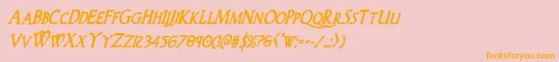 Woodgodboldcondital Font – Orange Fonts on Pink Background