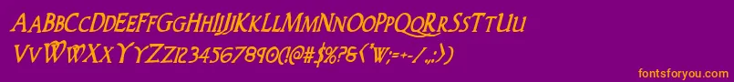 Woodgodboldcondital Font – Orange Fonts on Purple Background