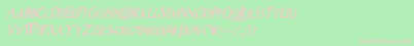 Woodgodboldcondital Font – Pink Fonts on Green Background