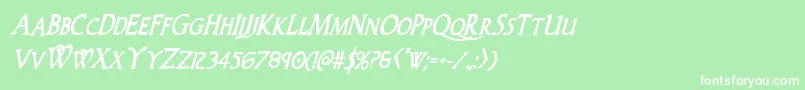 Woodgodboldcondital Font – White Fonts on Green Background