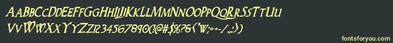 Woodgodboldcondital Font – Yellow Fonts on Black Background