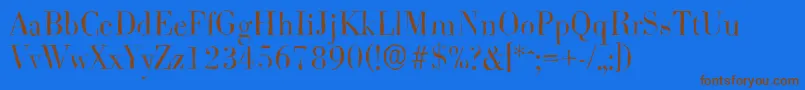 BodoniantiqueLightRegular Font – Brown Fonts on Blue Background
