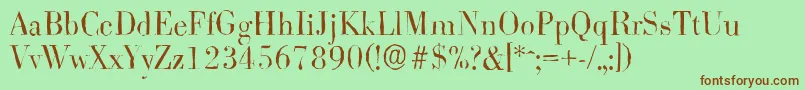 BodoniantiqueLightRegular Font – Brown Fonts on Green Background