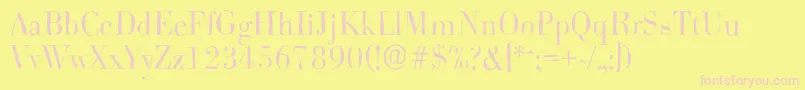BodoniantiqueLightRegular Font – Pink Fonts on Yellow Background